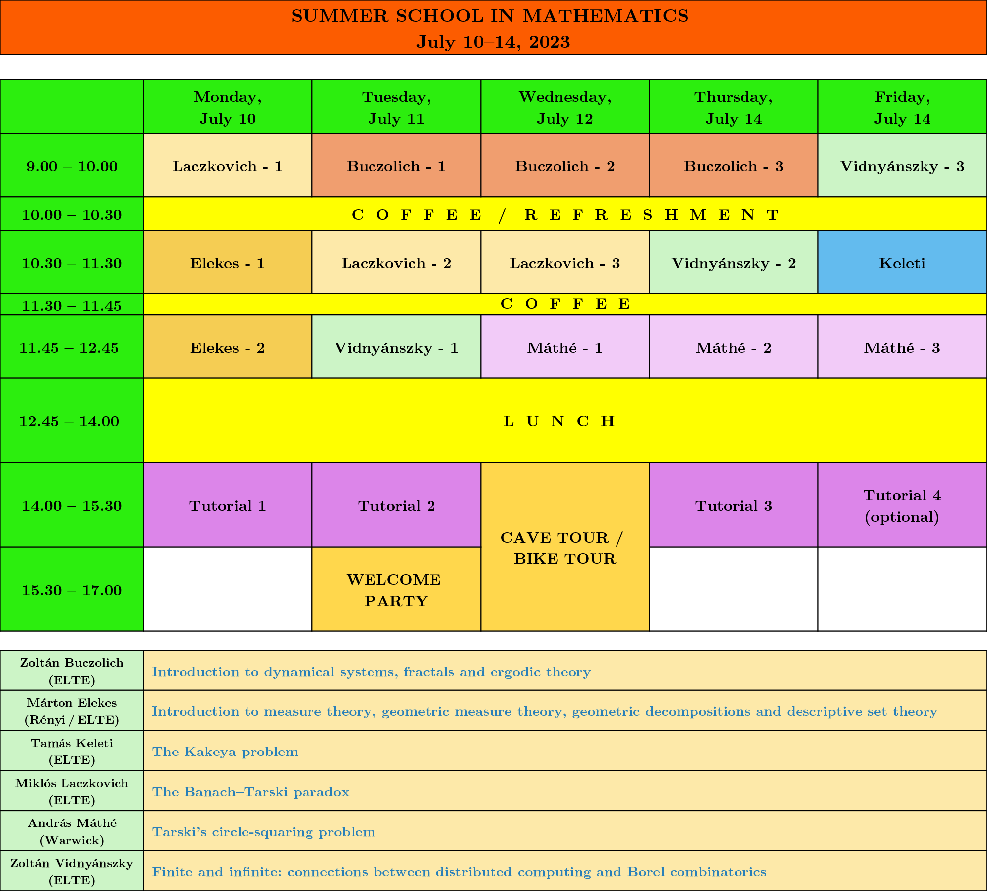 Schedule